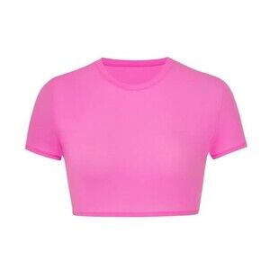 Skims Fits Everybody Super Cropped T-Shirt Neon Orchid Size XL